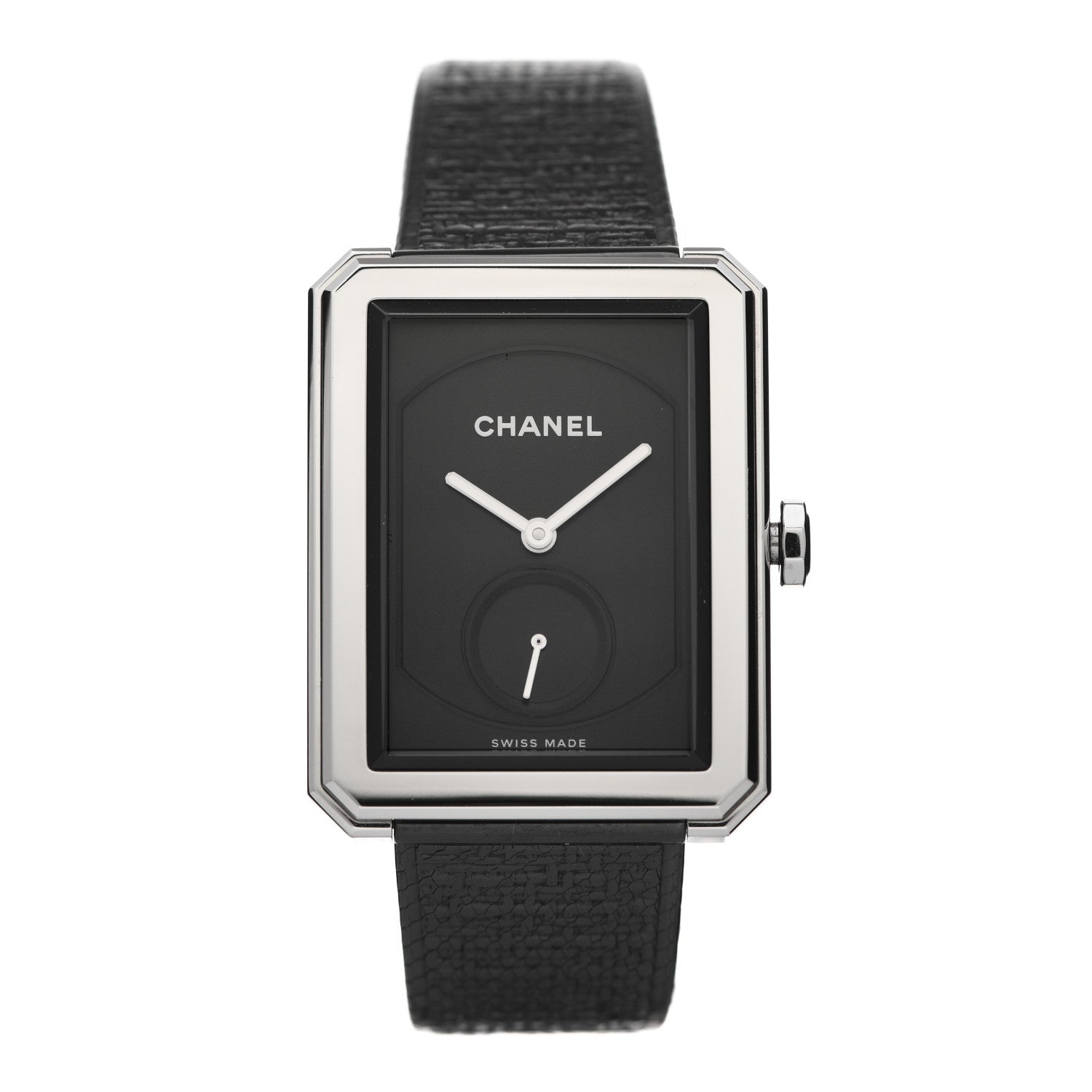Chanel Stainless Steel Calfskin 29mm Boy-Friend Tweed Manual Winding Watch Black 1 of 5
