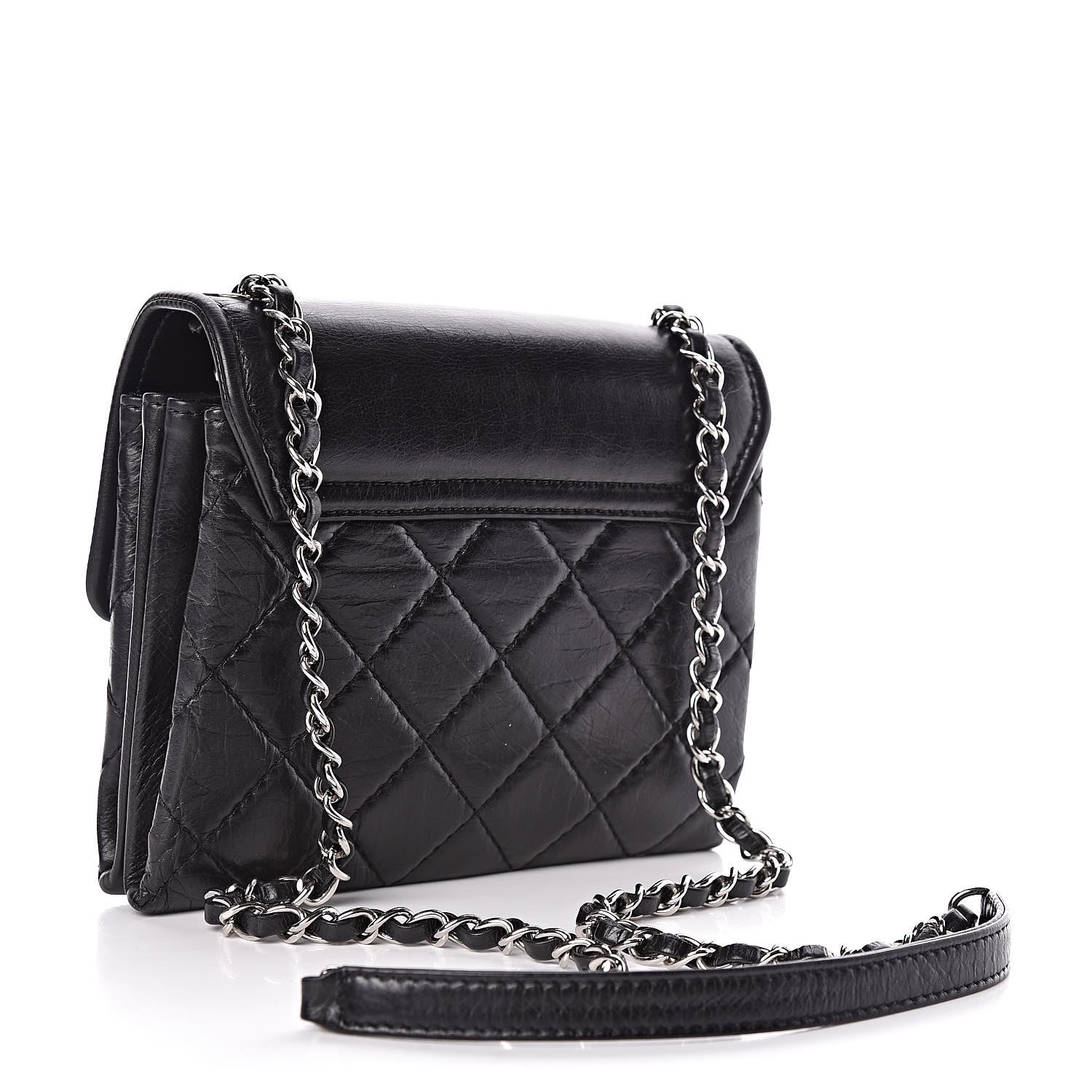 Chanel Washed Calfskin Hamptons Flap Bag Black 3 of 11