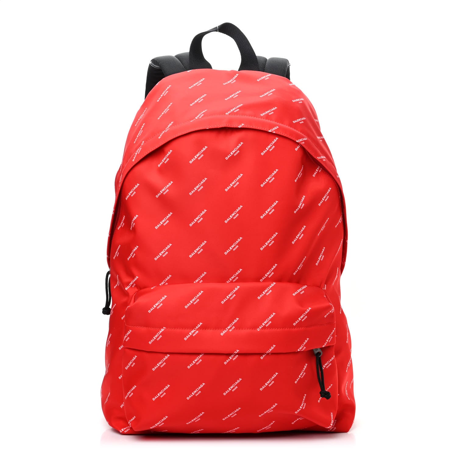 Balenciaga Twill Nylon Allover Logo Print Explorer Backpack Rouge Vermillion White 1 of 9