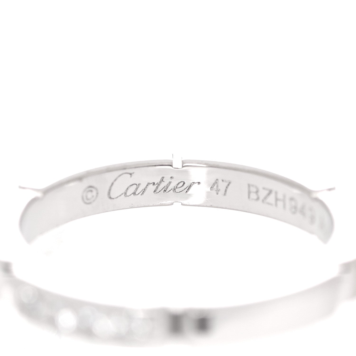 Cartier 18K White Gold Diamond Maillon Panthere Wedding Band Ring 47 4 7 of 10
