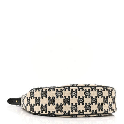 Celine Embroidered Ava Triomphe Shoulder Bag Black 4 of 9