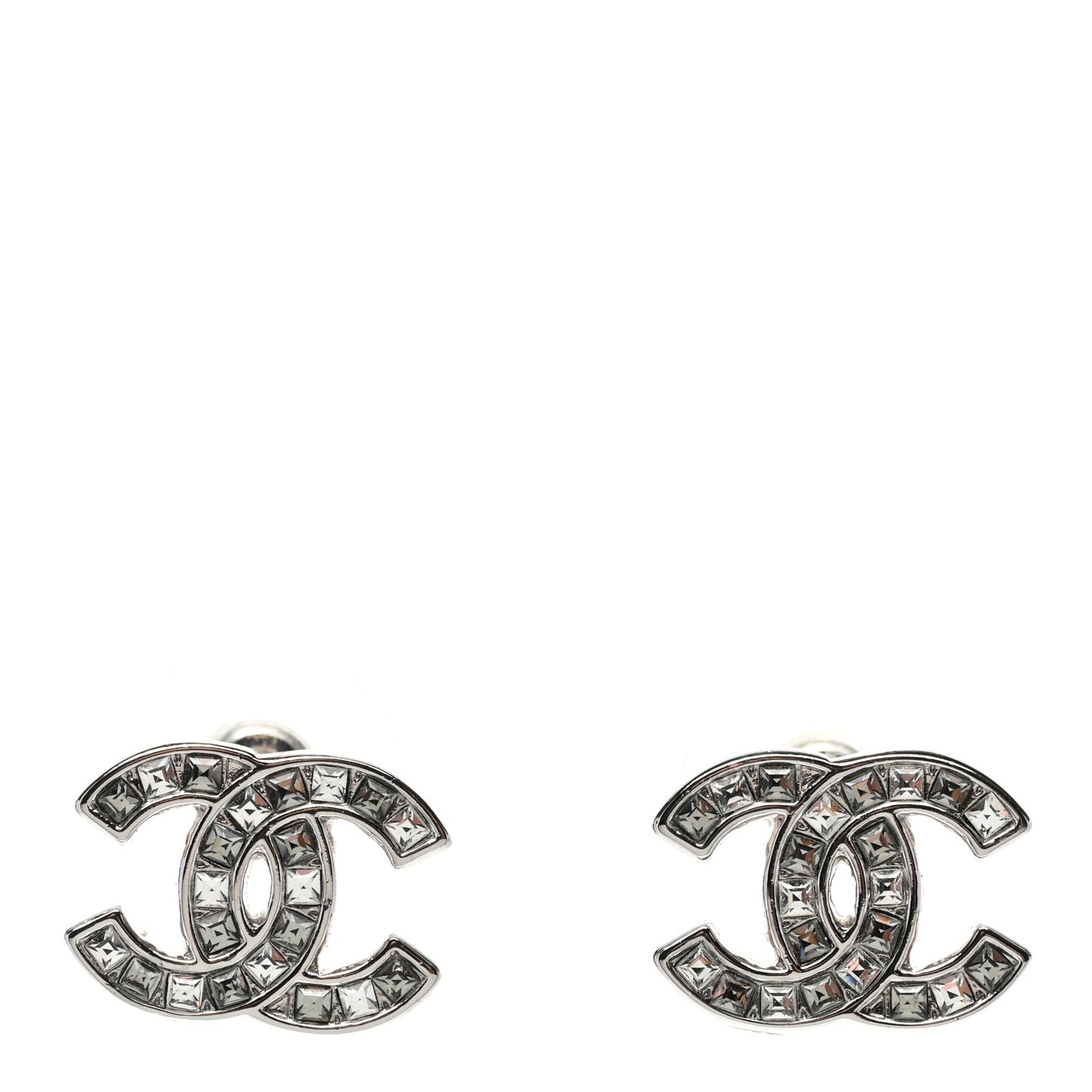 Crystal CC Earrings Silver