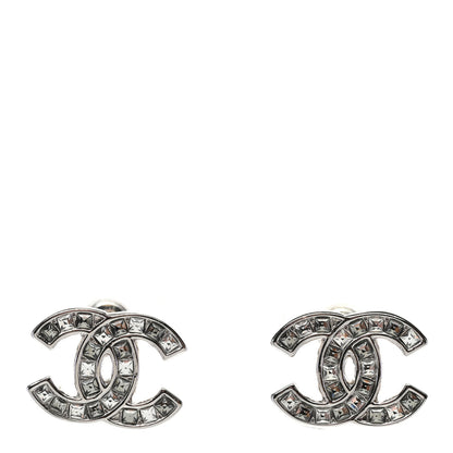 Chanel Crystal CC Earrings Silver 1 of 5