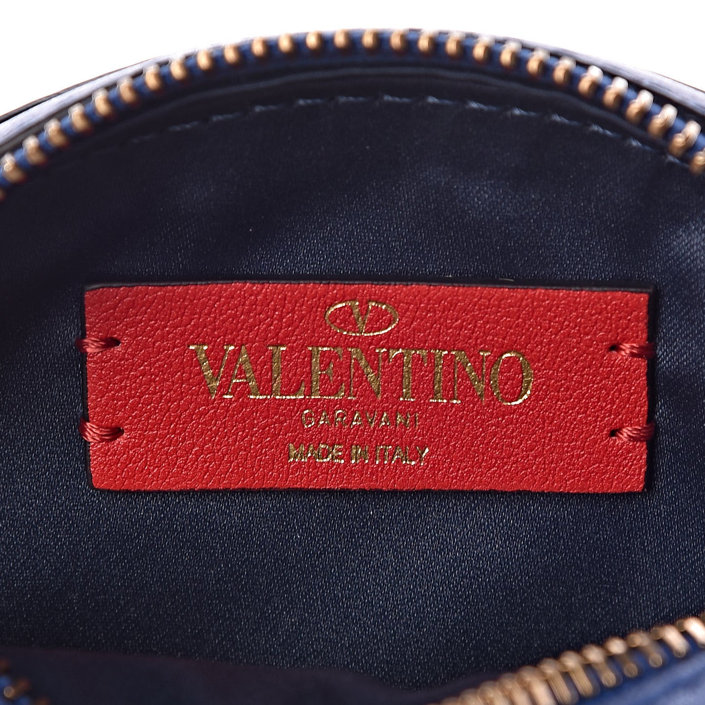 Calfskin VLogo Round Crossbody Bag Blue