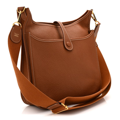 Hermes Taurillon Clemence Evelyne III PM Gold 3 of 11