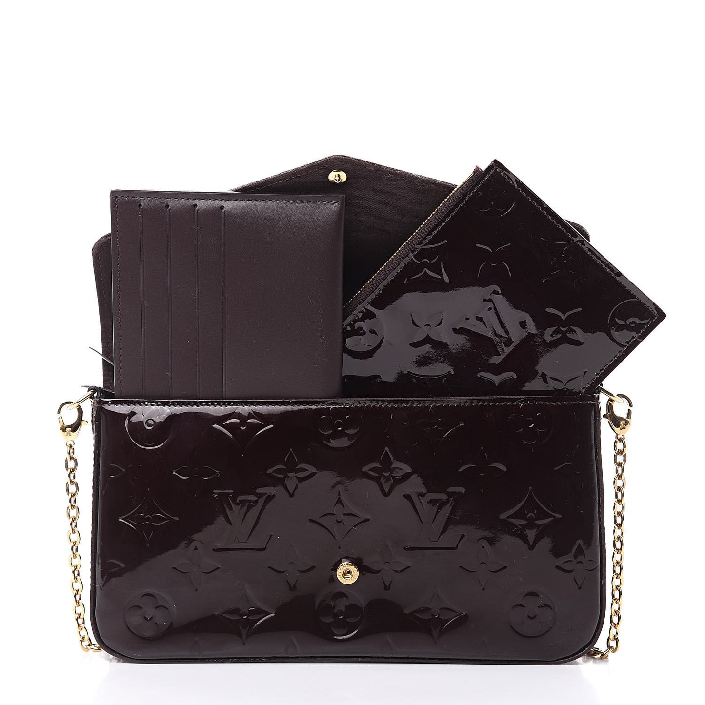 Vernis Pochette Felicie Chain Wallet Amarante