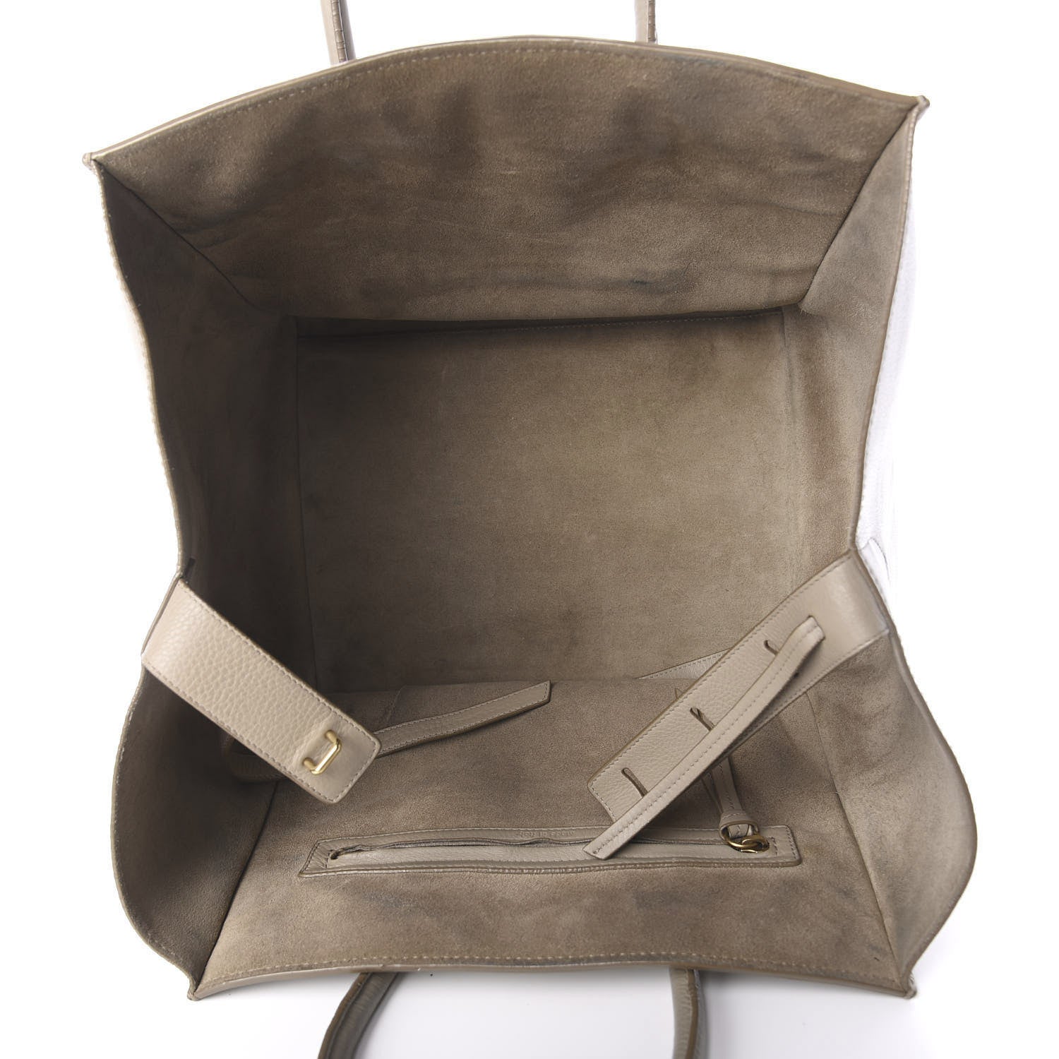 Celine Drummed Calfskin Medium Phantom Luggage Beige 5 of 13
