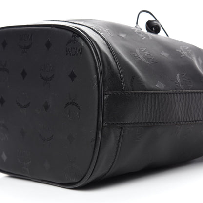 MCM Nylon Monogram Drawstring Bucket Bag Black 7 of 10