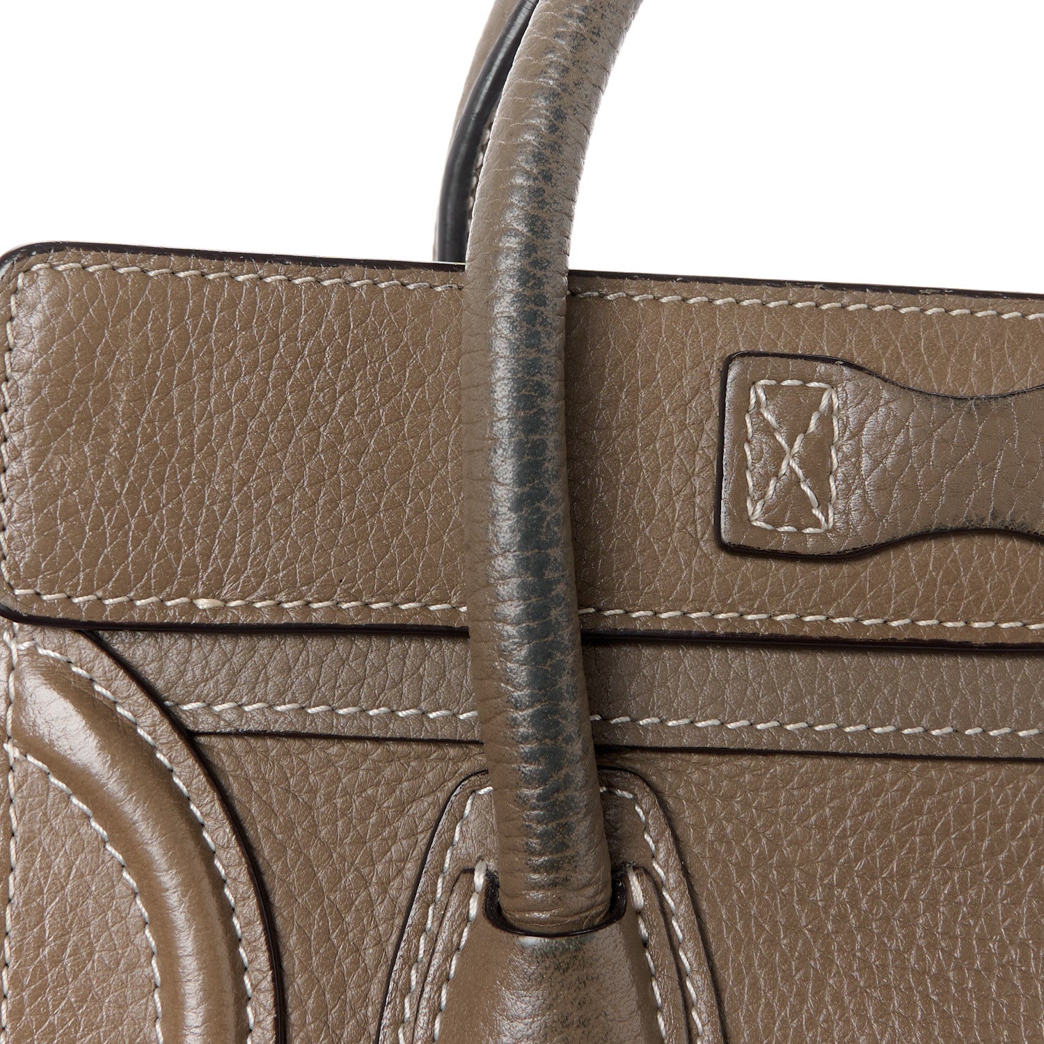 Celine Drummed Calfskin Nano Luggage Souris 16 of 16