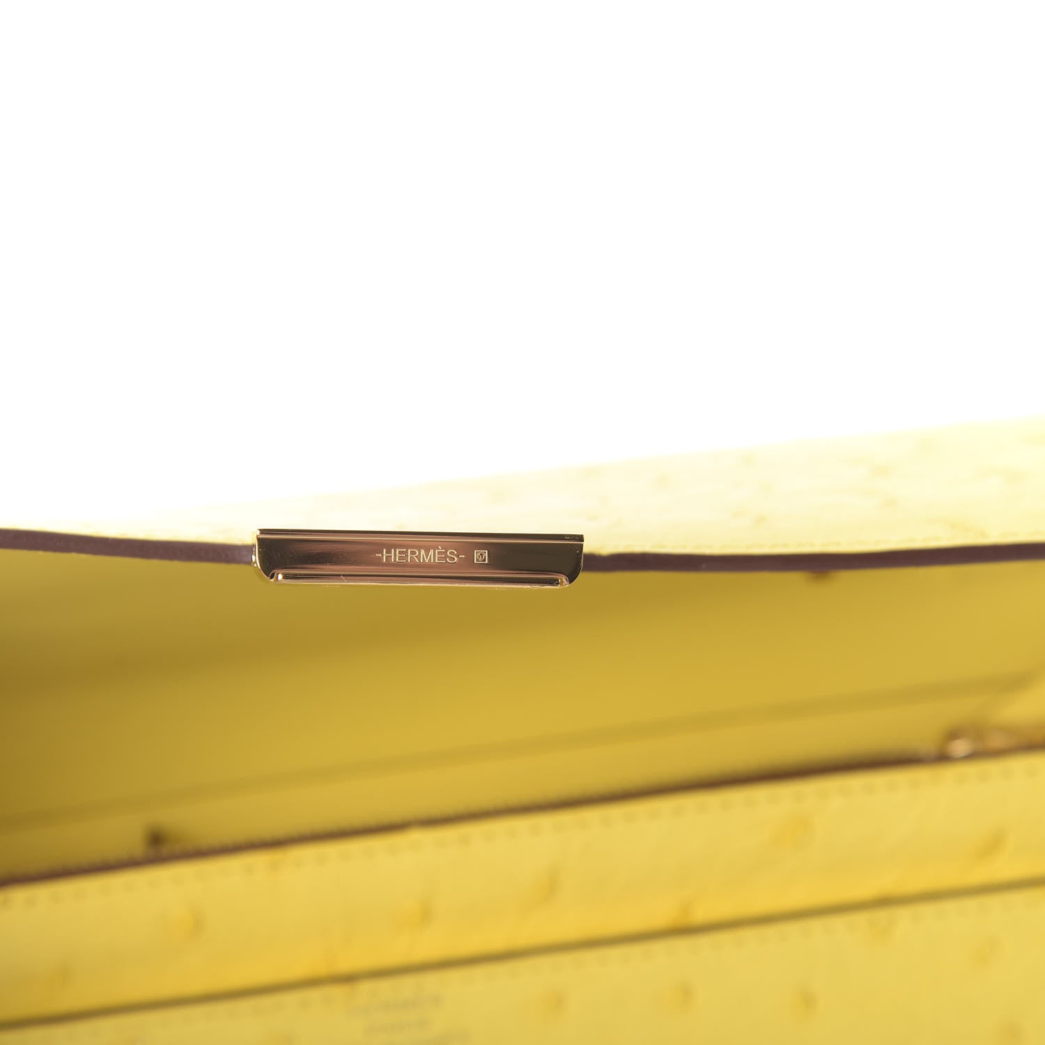 Hermes Ostrich Constance Long Wallet To Go Jaune Citron 8 of 12
