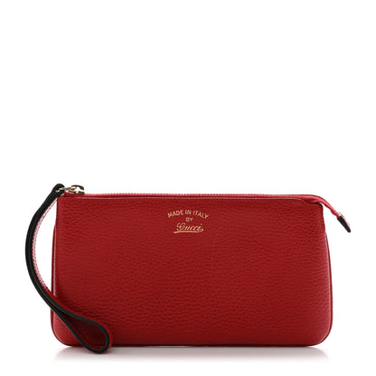 Gucci Dollar Calfskin Swing Wristlet Wallet Red 1 of 13