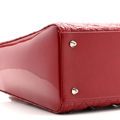 Christian Dior Patent Cannage Medium Lady Dior Red 9 of 10