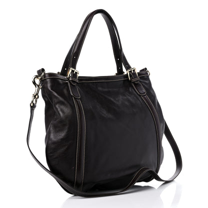 Gucci Calfskin Medium Britt Tote Dark Brown 3 of 10
