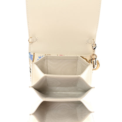 Christian Dior Calfskin Hibiscus Printed Gusseted Card Holder Chain Beige Multicolor 5 of 8