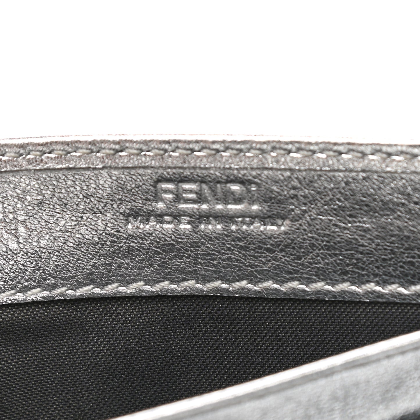 Vitello Catalan Mirror FF 1974 Embossed Continental Wallet Argento