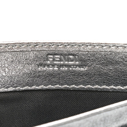 Fendi Vitello Catalan Mirror FF 1974 Embossed Continental Wallet Argento 6 of 8