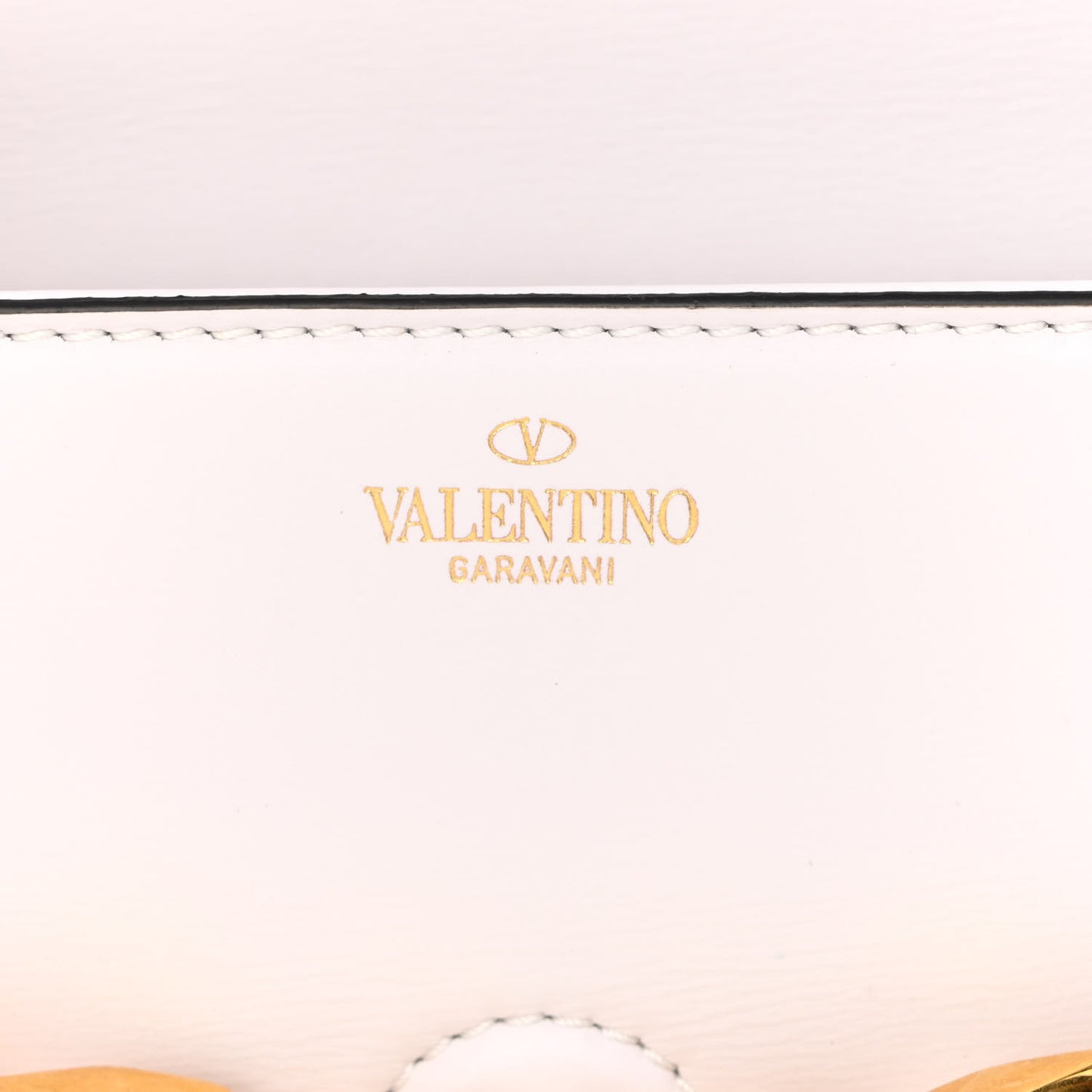 Calfskin Small Vlogo Chain Shoulder Bag Optic White