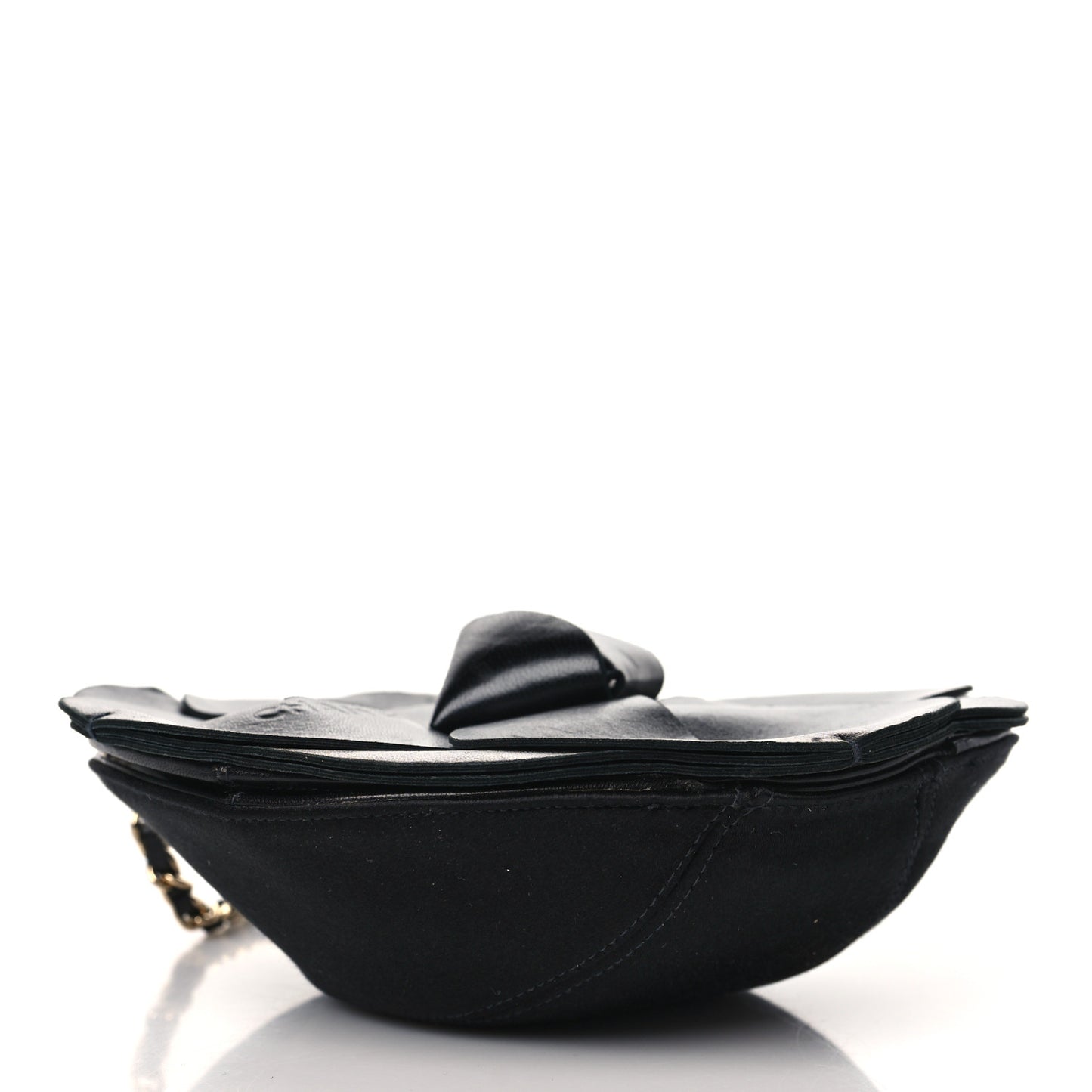 Lambskin Quilted Camelia Clutch Black