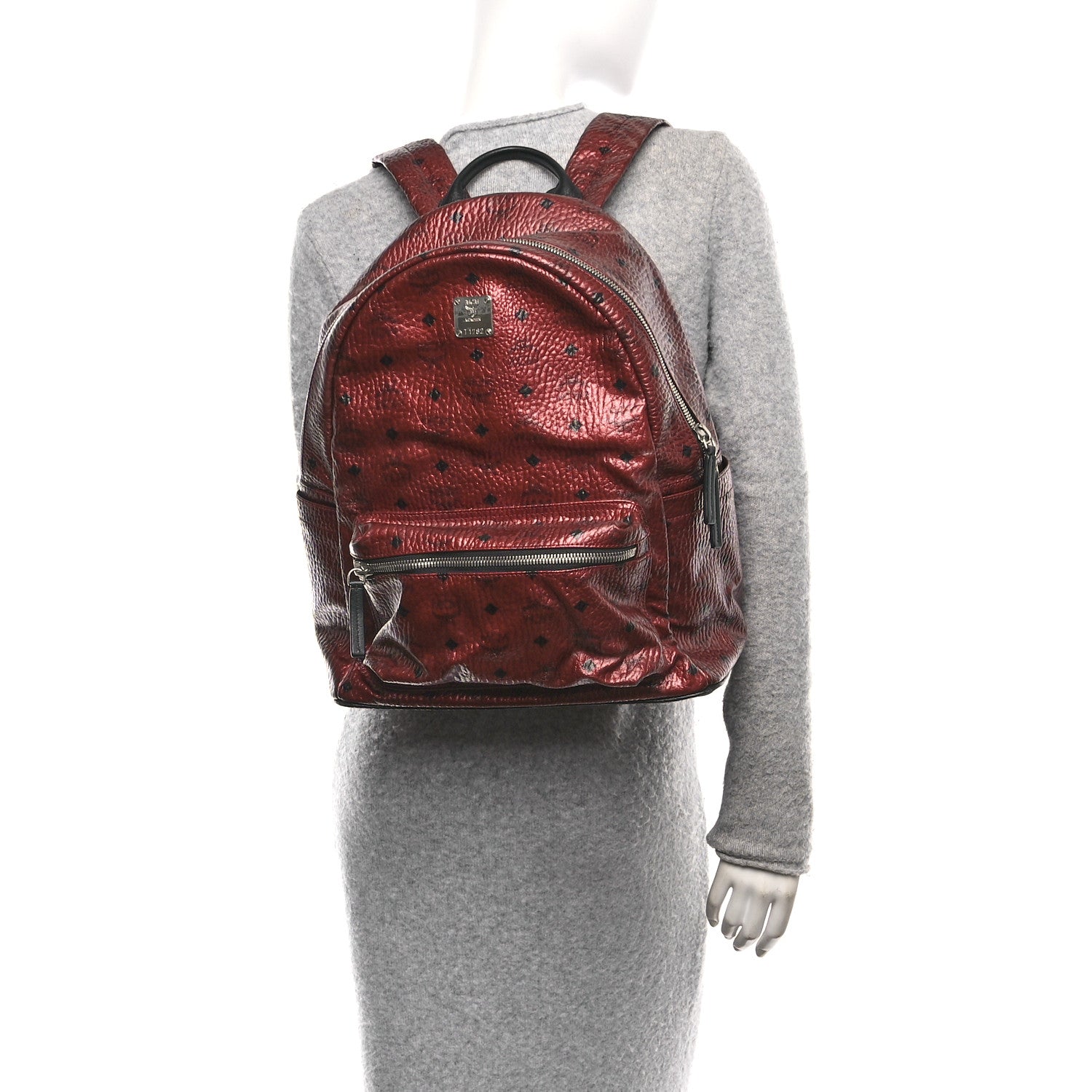 MCM Visetos Medium Stark Backpack Scooter Red 2 of 9