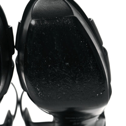 Saint Laurent Calfskin Tribute 75 Platform Sandals 39 Black 8 of 8