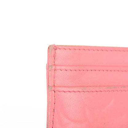 Chanel Lambskin Camellia Embossed Card Holder Pink 2 of 13