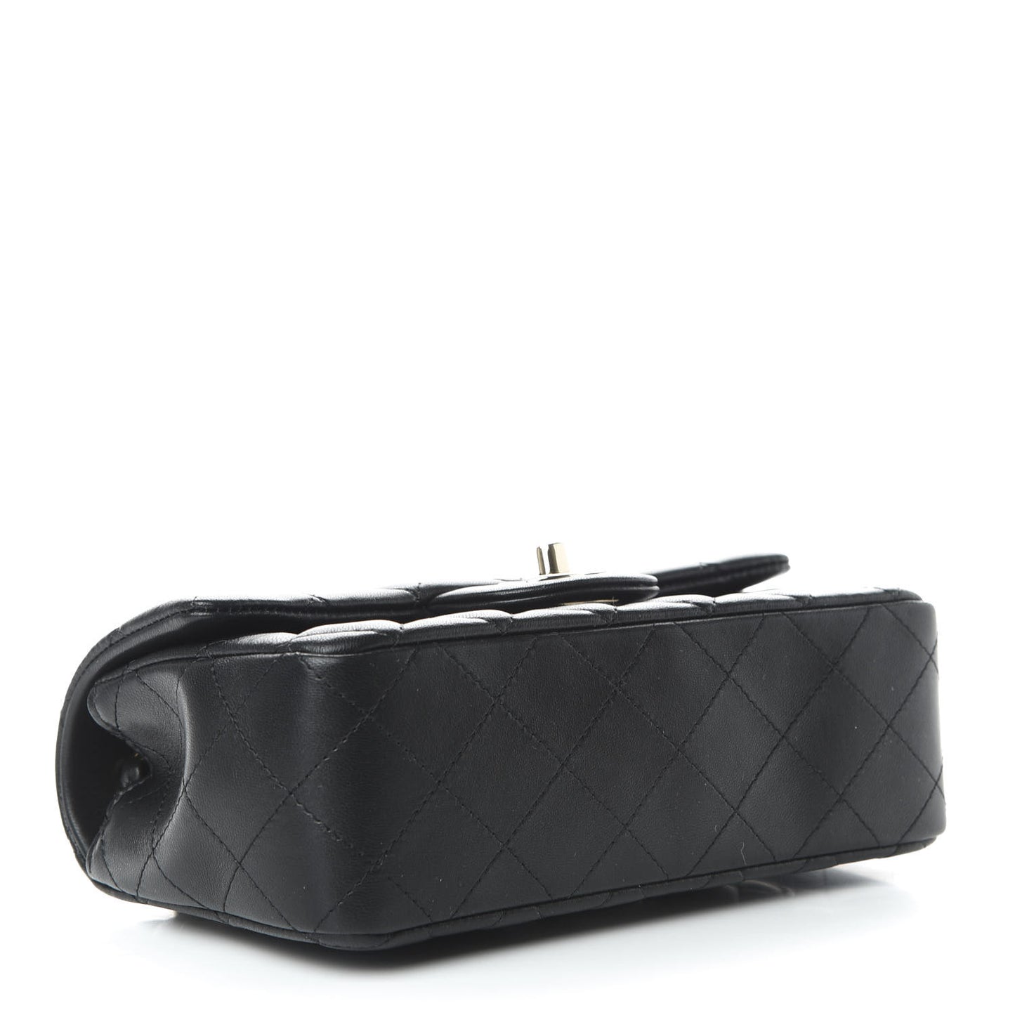 Lambskin Quilted Mini Rectangular Flap Black