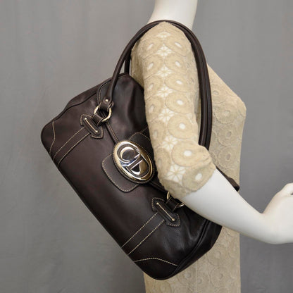 Christian Dior Leather Saint Germain Flap Bag Brown 2 of 10