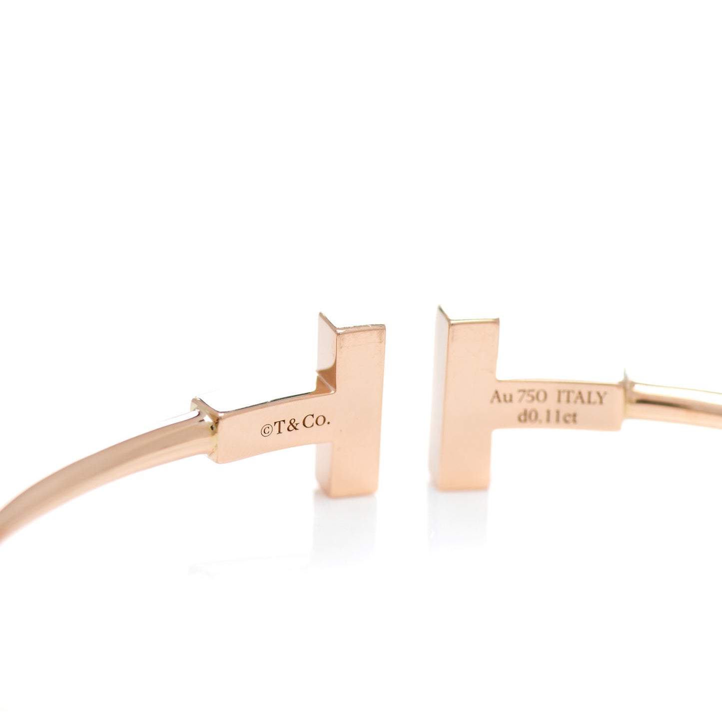 18K Rose Gold Diamond Mother of Pearl T Wire Bracelet