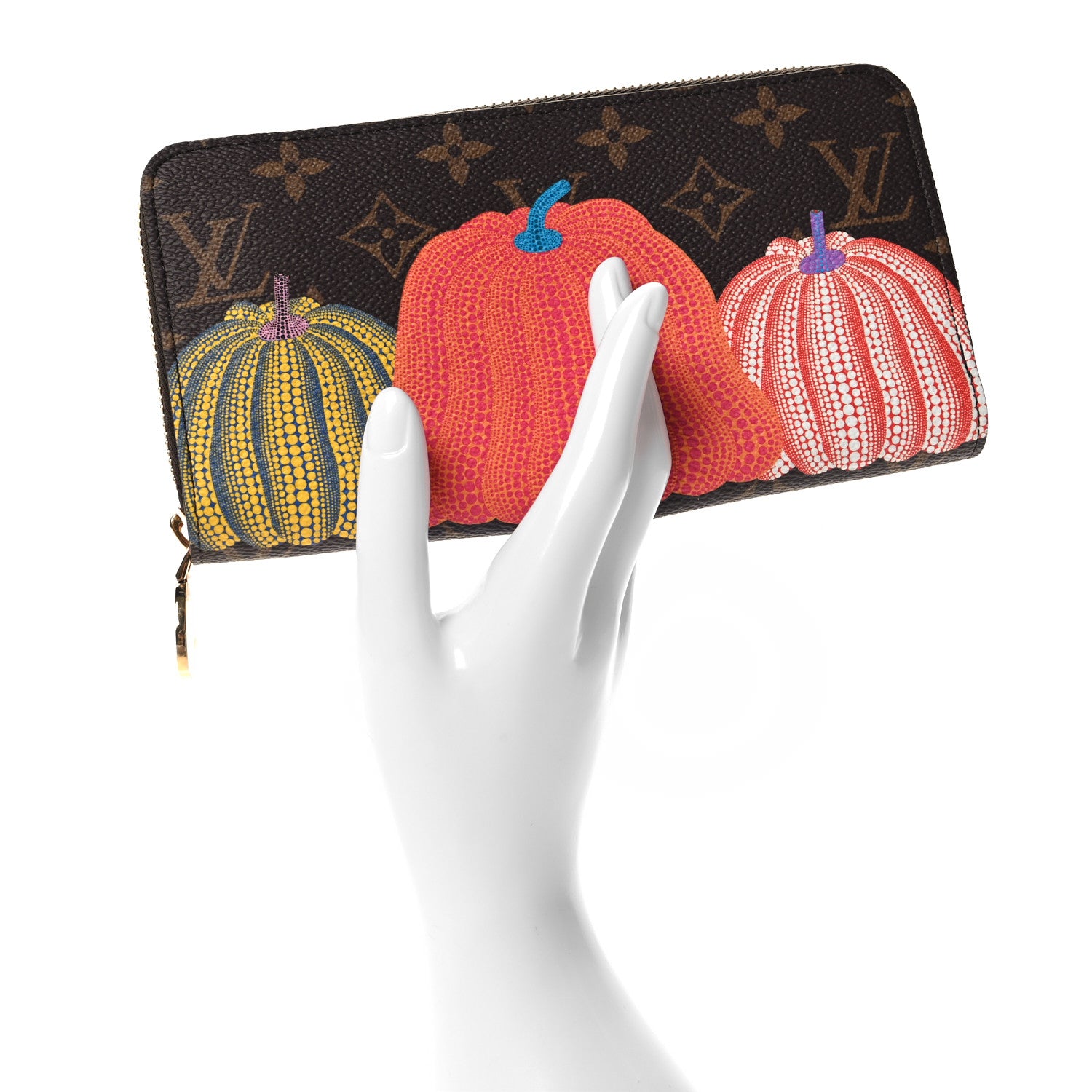 Louis Vuitton LV X YK Monogram Kusama Pumpkin Zippy Wallet 2 of 8