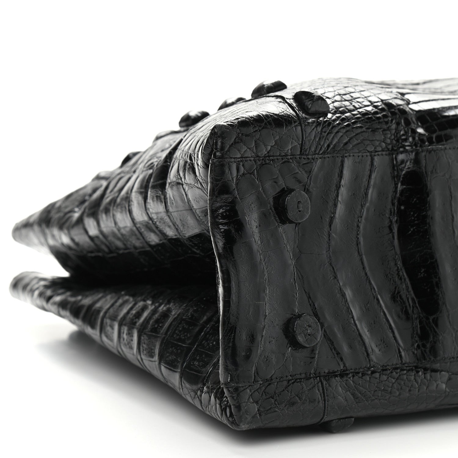 Nancy Gonzalez Crocodile Studded Tote Black 7 of 9