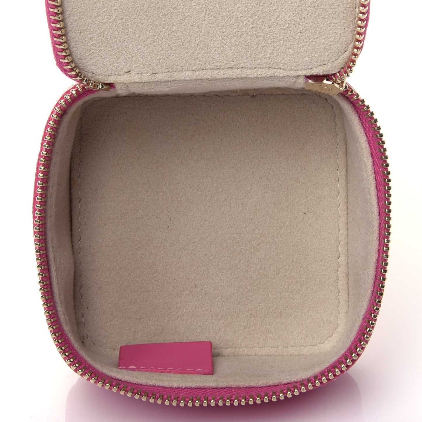 Caviar Quilted Jewelry Travel Case Pink