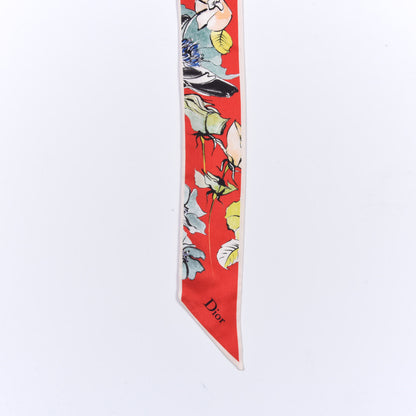 Christian Dior Silk Floral Mitzah Scarf Rouge 5 of 5