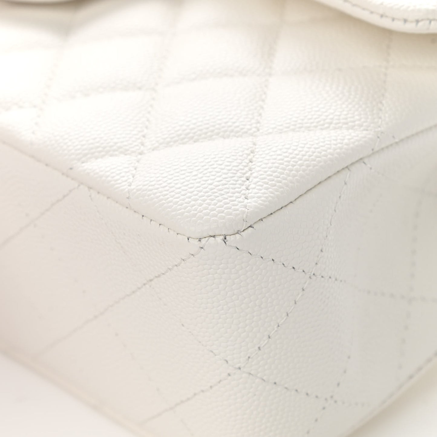 Caviar Quilted Small Double Flap White