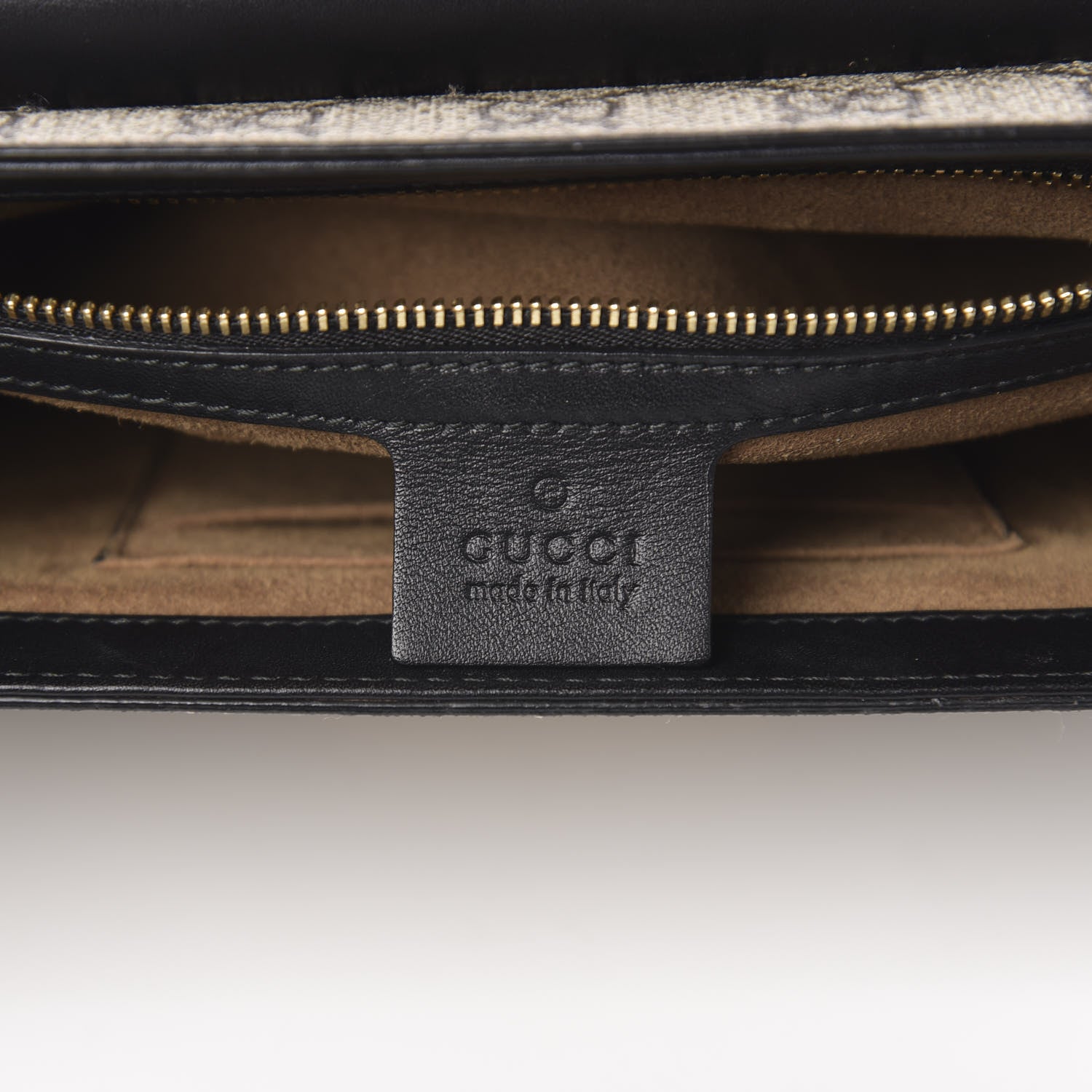 Gucci GG Supreme Monogram Calfskin Medium Padlock Shoulder Bag Beige Black Cuir 5 of 13