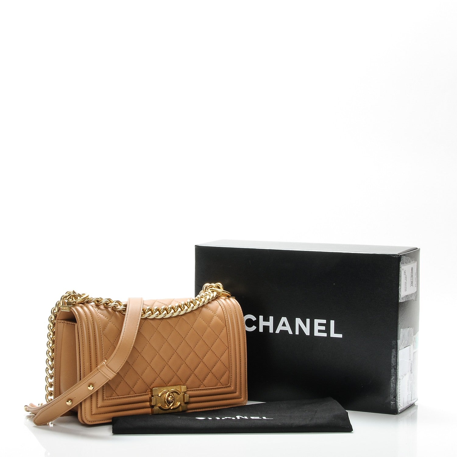 Chanel Lambskin Quilted Medium Boy Flap Camel 8 of 8