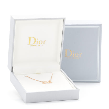 Christian Dior 18K Rose Gold Diamond Oui Pendant Necklace 6 of 6