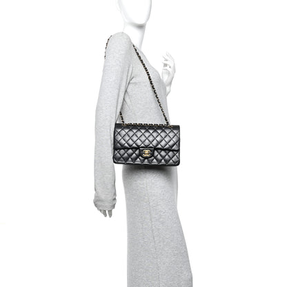 Chanel Lambskin Quilted Medium Double Flap Black 2 of 13