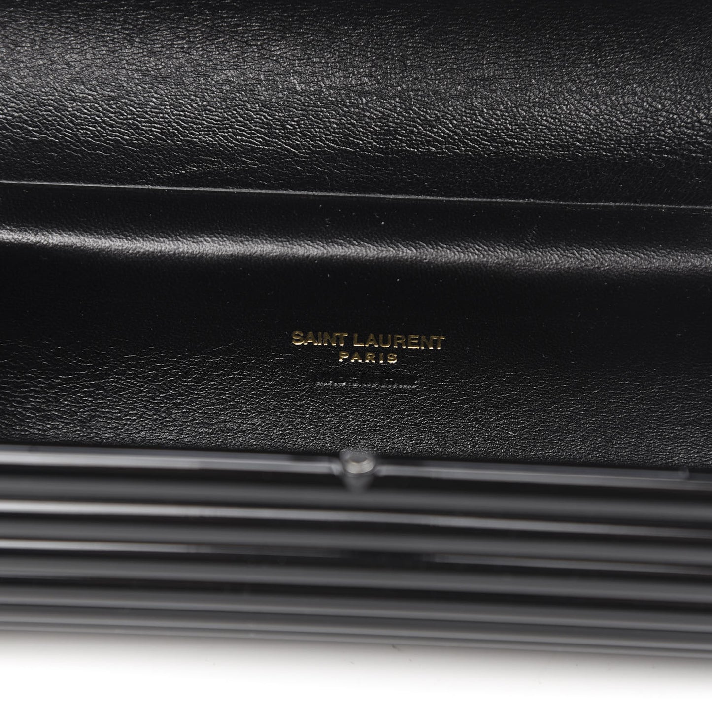 Ribbed Plexiglass Lambskin Fringe Monogram Opium Box Bag Black
