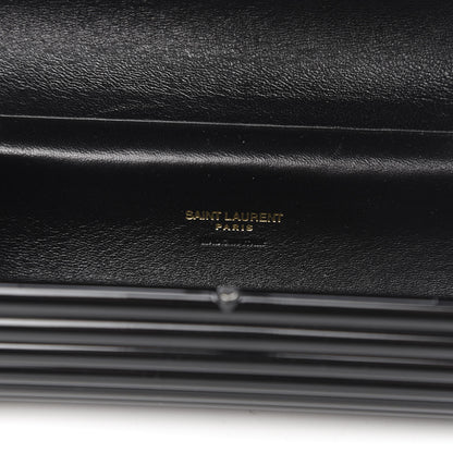 Saint Laurent Ribbed Plexiglass Lambskin Fringe Monogram Opium Box Bag Black 6 of 10