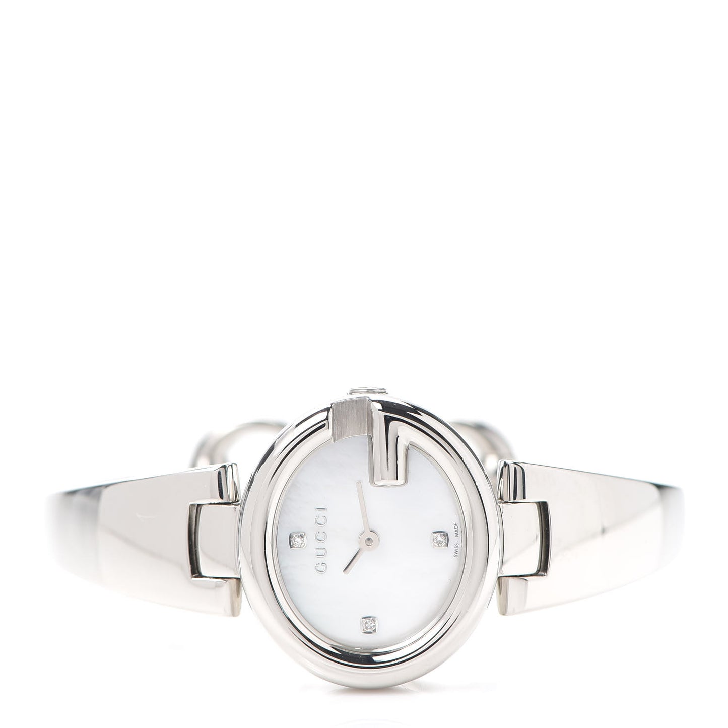Stainless Steel Diamond Mother of Pearl 27mm Guccissima Quartz Watch