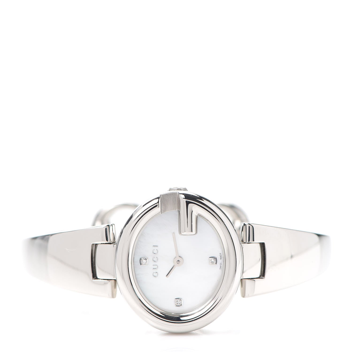 Gucci Stainless Steel Diamond Mother of Pearl 27mm Guccissima Quartz Watch 2 of 5