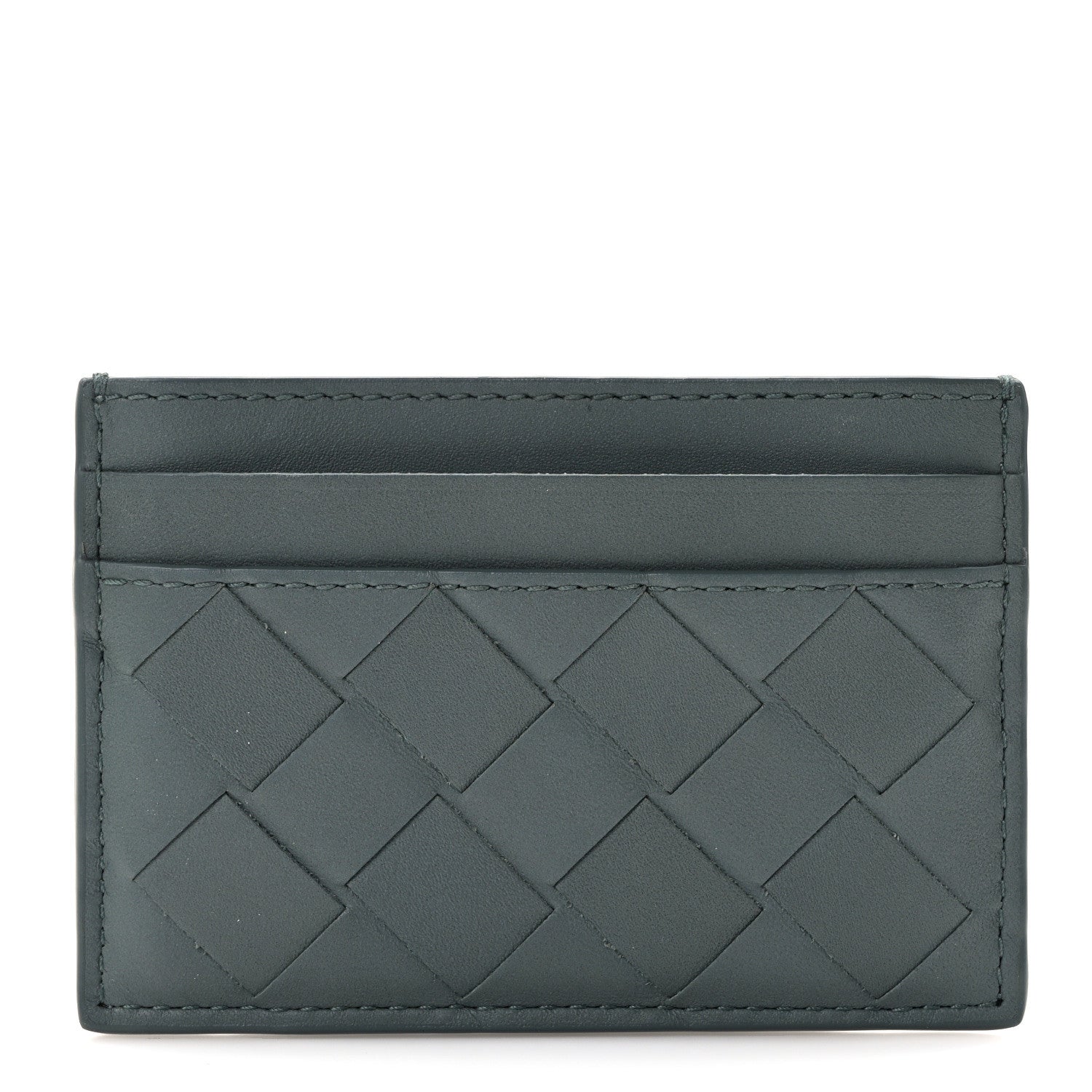Bottega Veneta Calfskin Intrecciato Credit Card Case Aloe 1 of 8