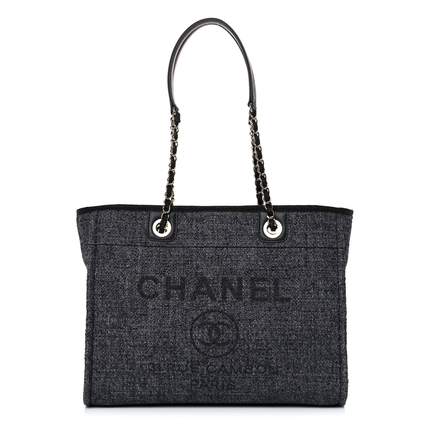 Chanel Mixed Fibers Calfskin Small Deauville Tote Black 1 of 13