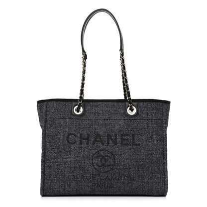 Chanel Mixed Fibers Calfskin Small Deauville Tote Black 1 of 13