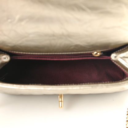 Chanel Metallic Aged Calfskin Quilted Mini Coco Handle Flap Gold 5 of 10