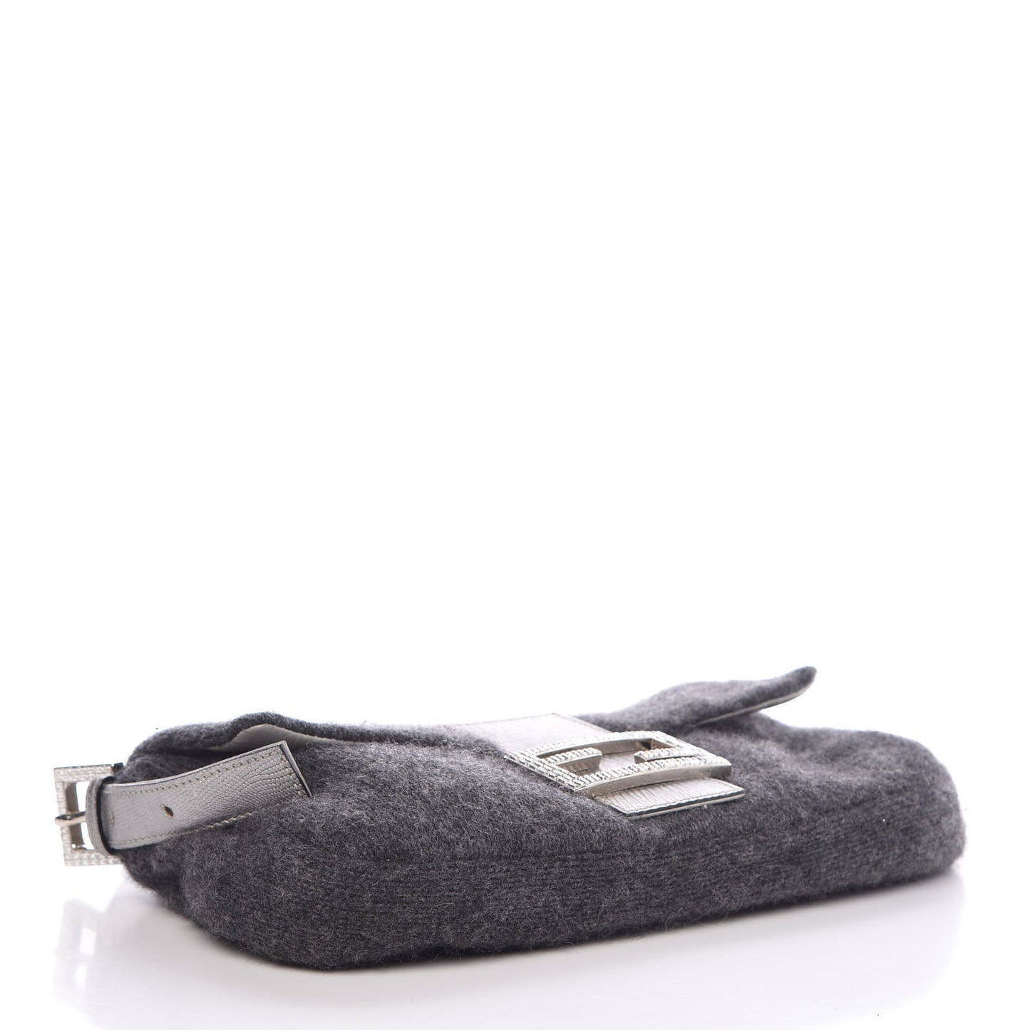 Knit Lizard Crystal Baguette Dark Grey