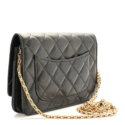 Chanel Metallic Calfskin Quilted 2.55 Reissue Wallet On Chain WOC Grey 3 of 9