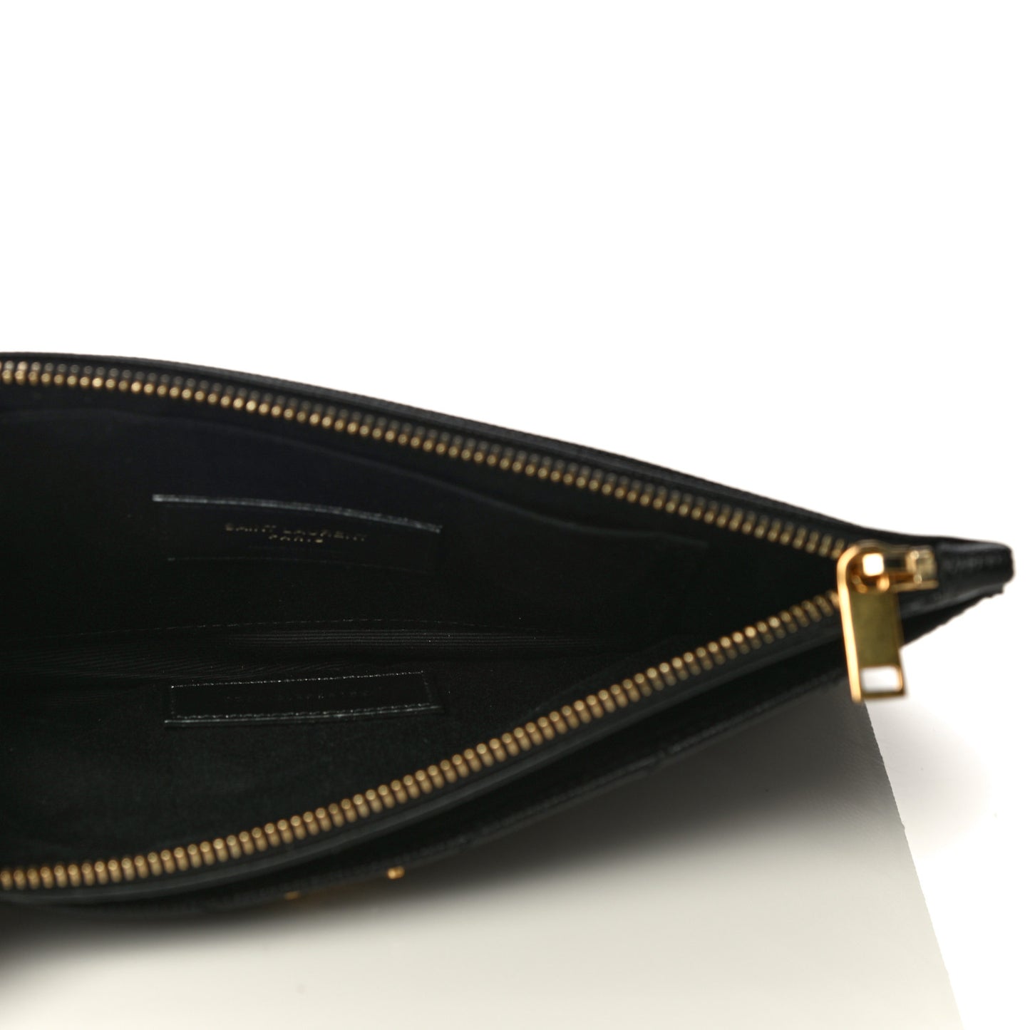 Grain De Poudre Chevron Monogram Large Bill Pouch Black