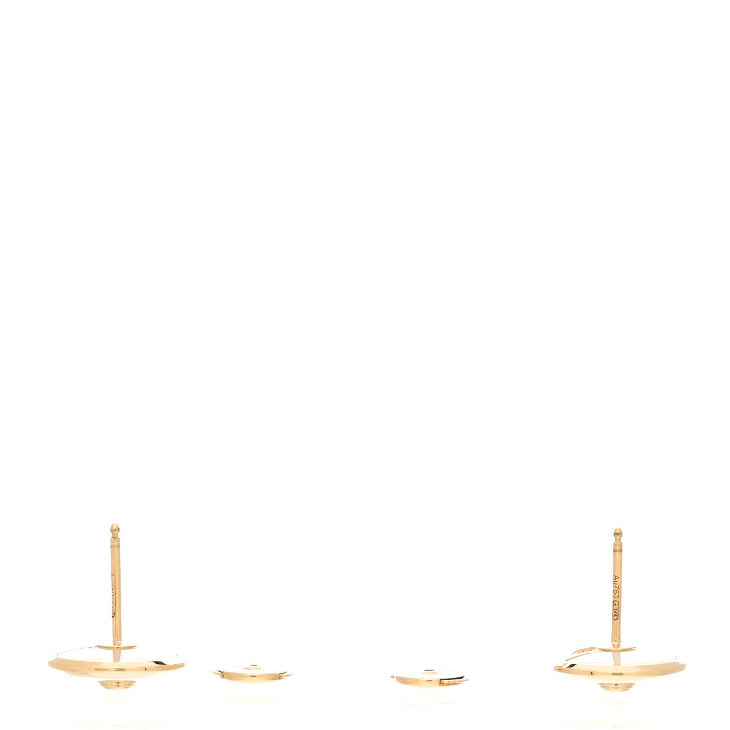 Cartier 18K Yellow Gold Diamond Mother of Pearl Amulette de Cartier Earrings 3 of 6