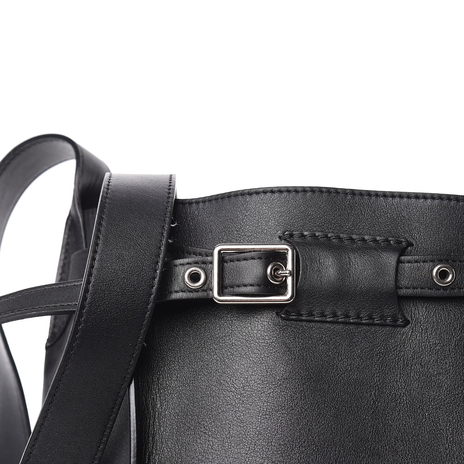 Celine Smooth Calfskin Long Strap Big Bucket Bag Black 8 of 11